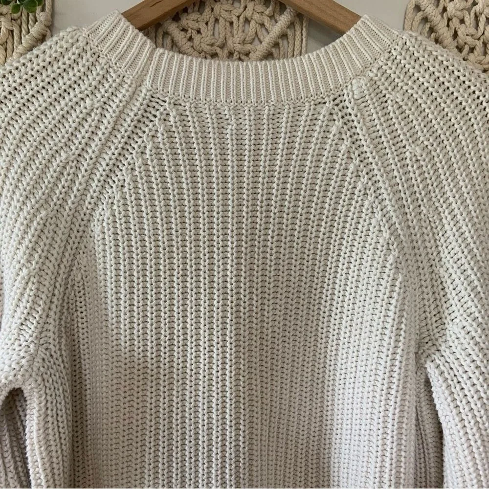 AERIE Women's Cable Knit Cozy Sweater Cream Size Small